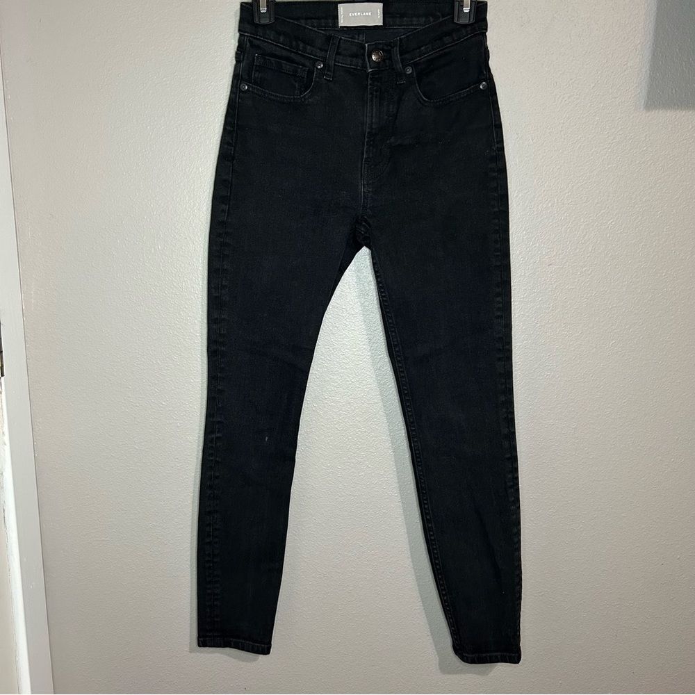 Everlane black high rise ankle skinny denim jeans women’s size 26
